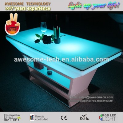 event lounge furniture renatl design rectangle centre table with led light